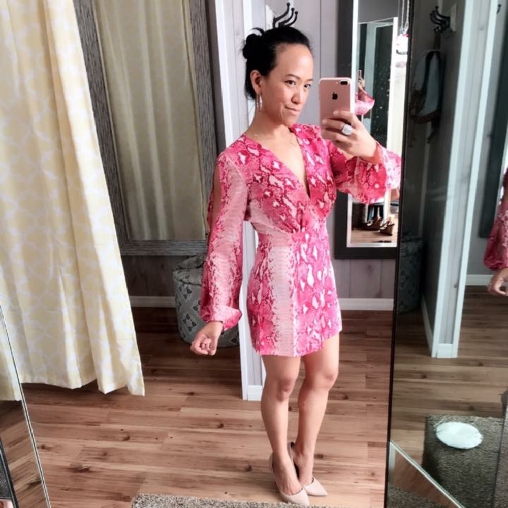 Pink snake skin romper