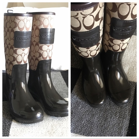 ❌SOLD❌COACH signature jacquard fabric rain boot - Picture 7 of 8