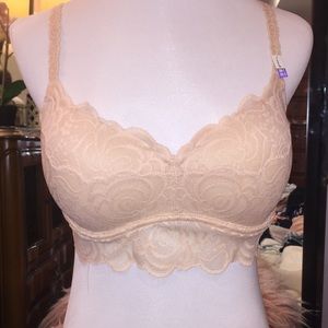 VS Pink Lace Bralette in Large
