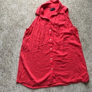 GAP button down swing blouse in coral