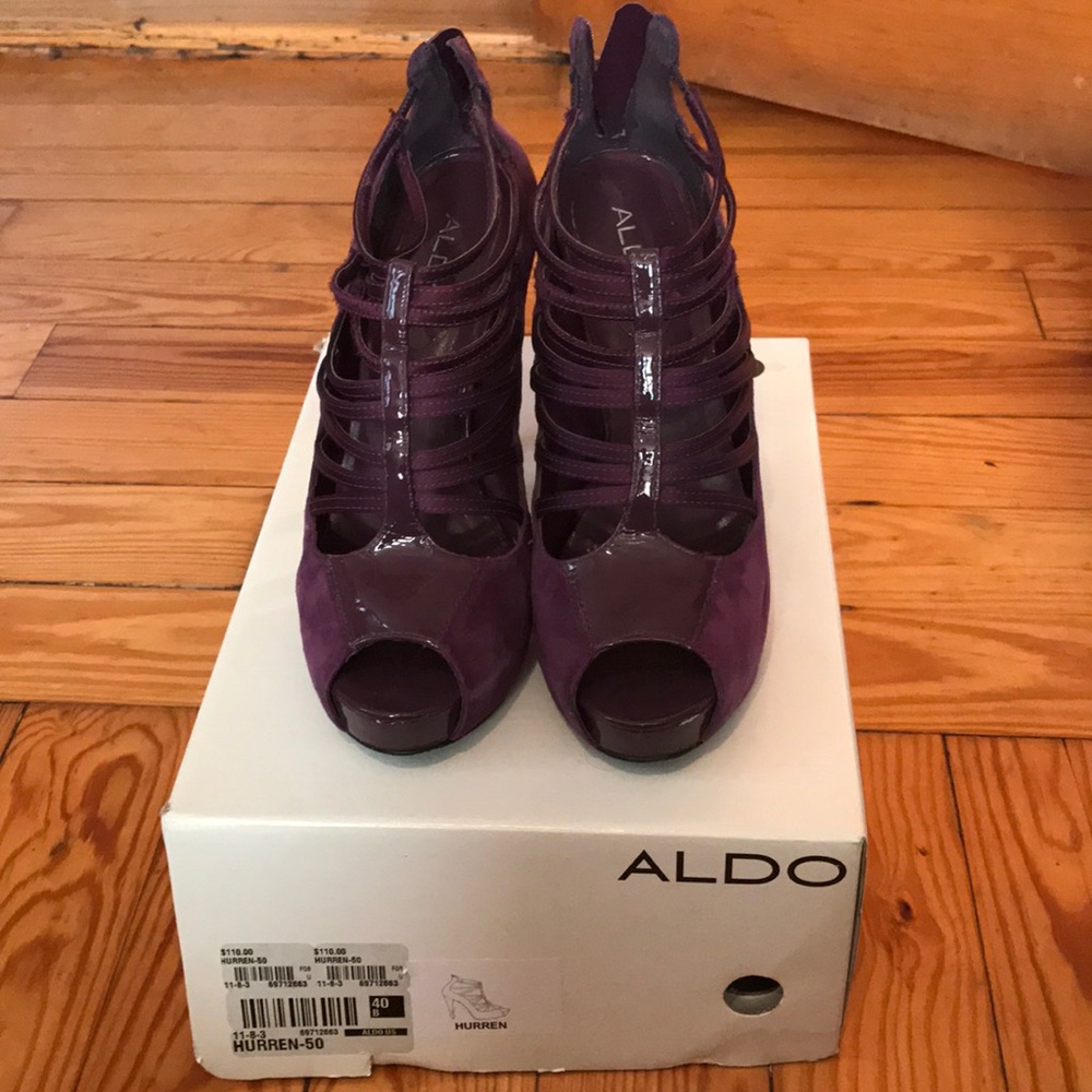 Purple Aldo Strappy Heels