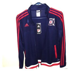 NEW W/ Tags Adidas Anthem Blue Chicago Fire Jacket