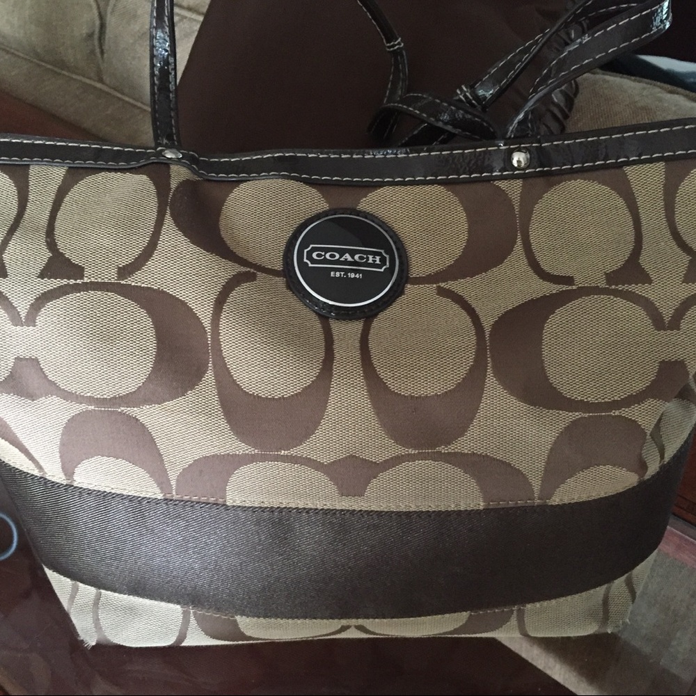 COACH Signature Stripe Tote