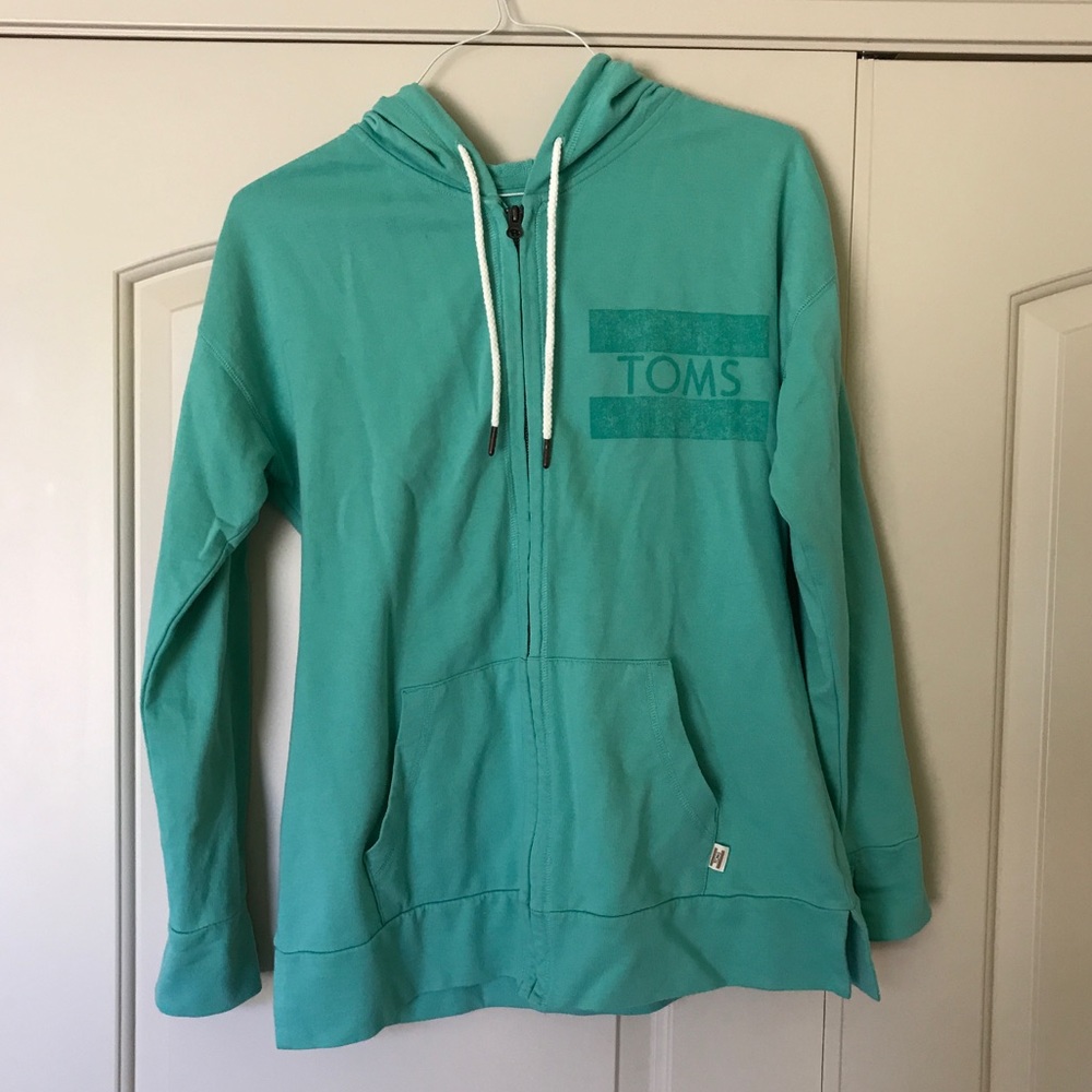 Toms green aqua mint zip-up hoodie NWOT