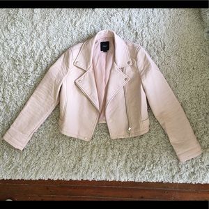 Millennial Pink faux leather jacket
