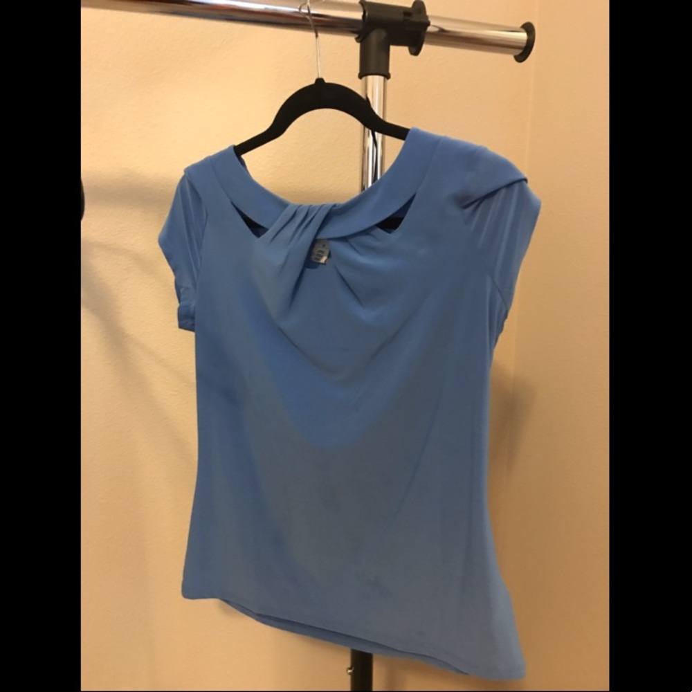 Blue criss cross top