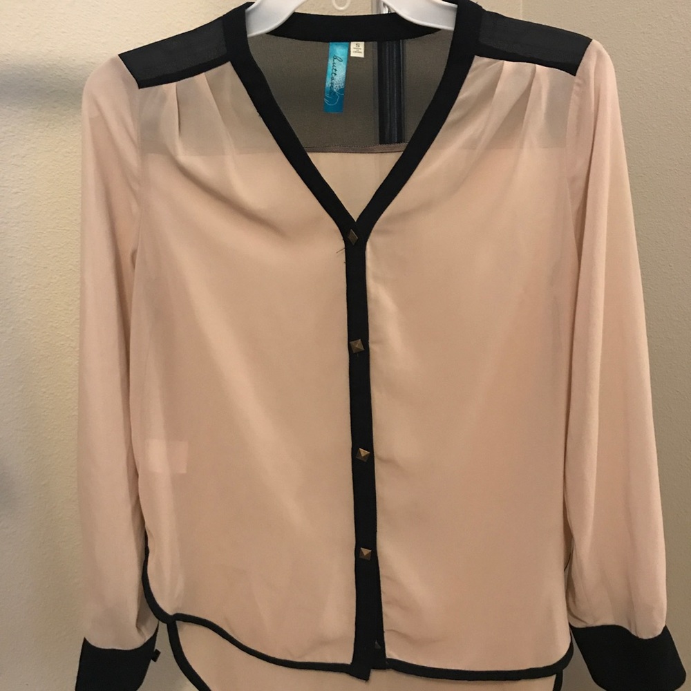 Sheer long sleeve blouse