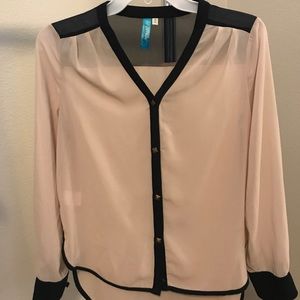Sheer long sleeve blouse