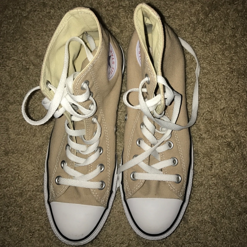 NUDE CONVERSE HIGH TOPS