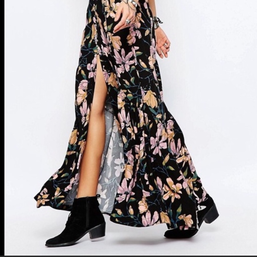 Free People Smooth Sailing Maxi Skirt - Onyx/Sz 6