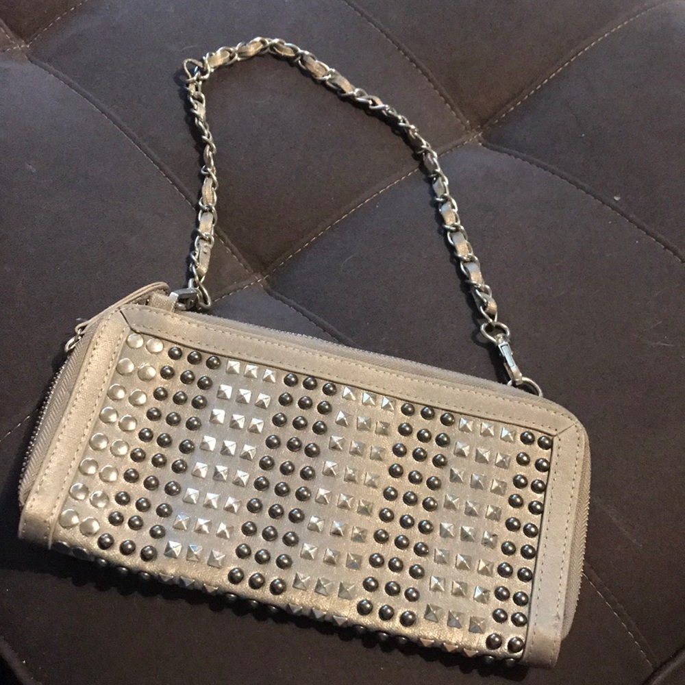 Nicole lee Silver studded wallet on chain