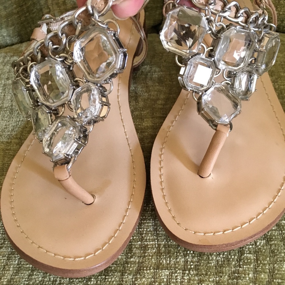 BCBG blingy flat sandals
