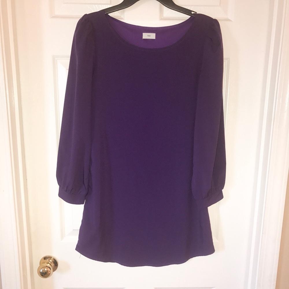 Long sleeve purple shift dress!