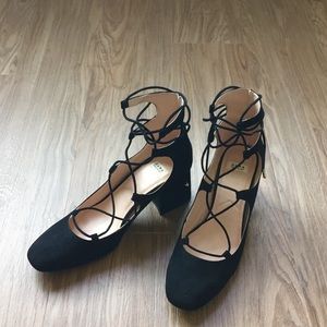 ZARA Lace-Up Block Heels