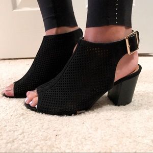 Black Peep Toe Bootie