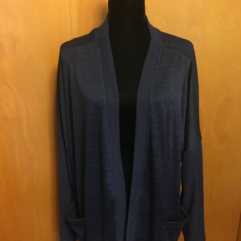 Navy Cardigan with Pockets & Flattering Curves