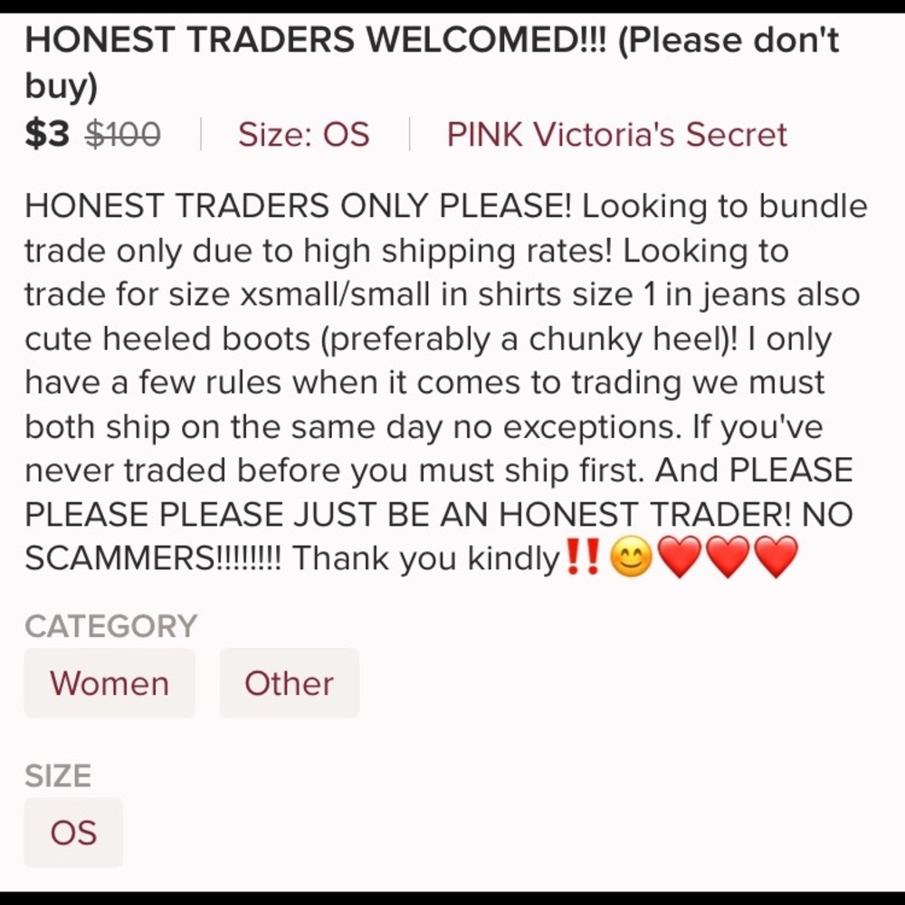 Trading VS PINK LUSH & MORE