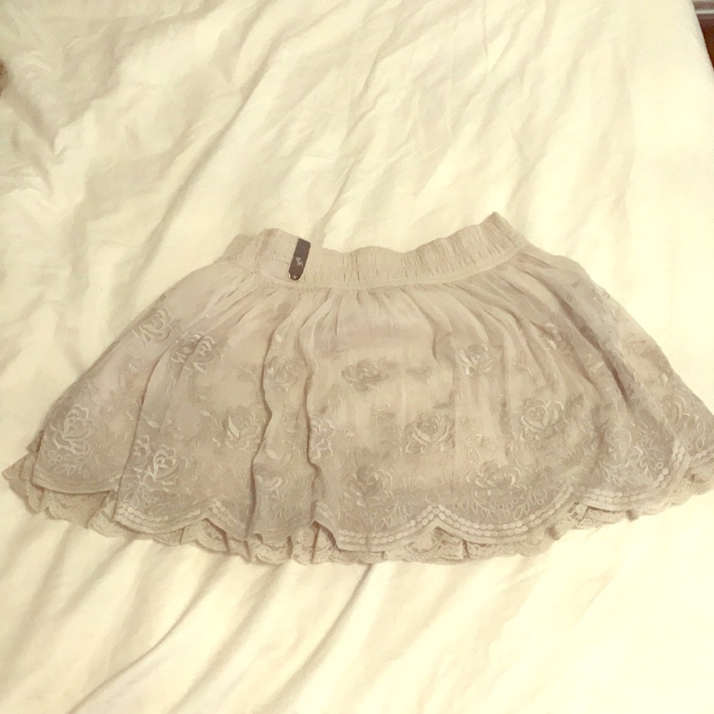 Laced floral skater skirt