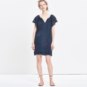 Madewell navy embroidered eyelet moontide dress