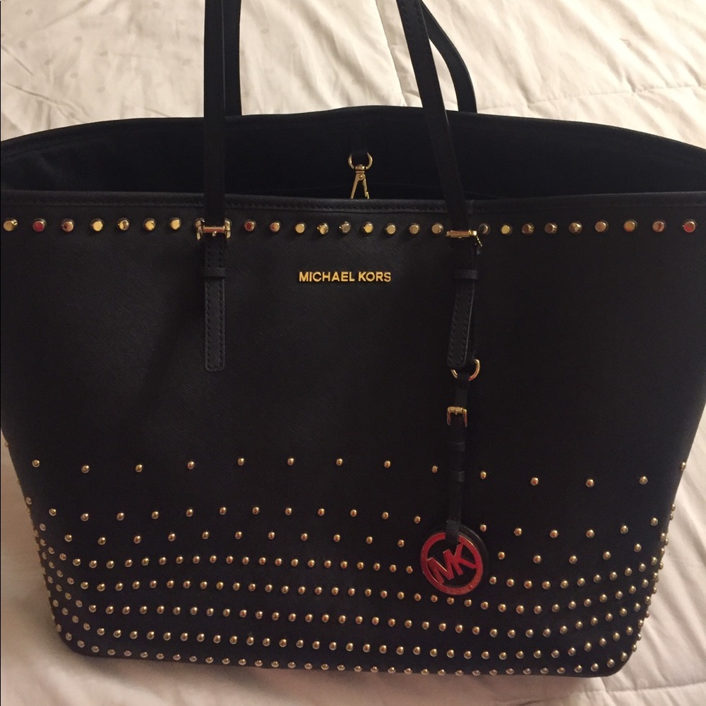 Michael Kors Black Studded Tote