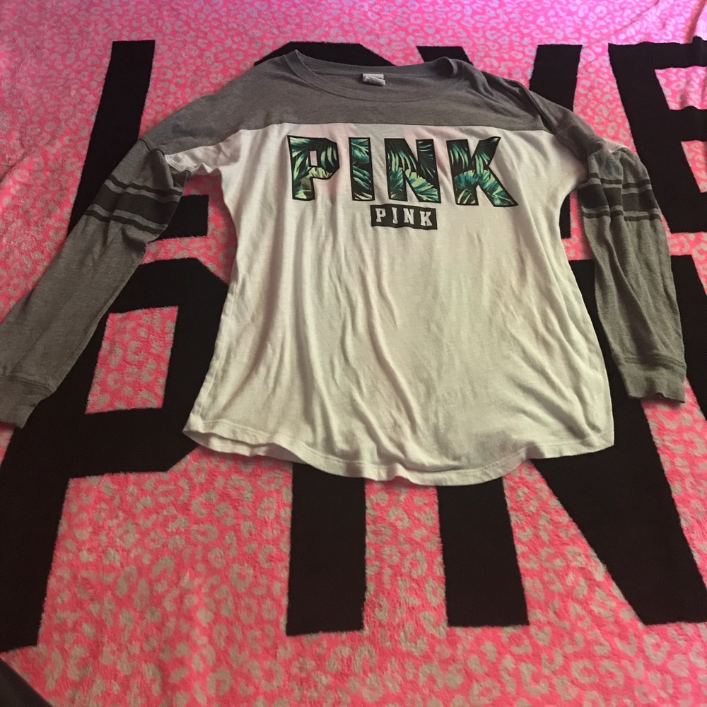 VS Pink Open Back Long-sleeve Shirt
