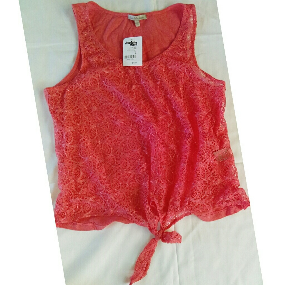 Charlotte Russe coral pink top