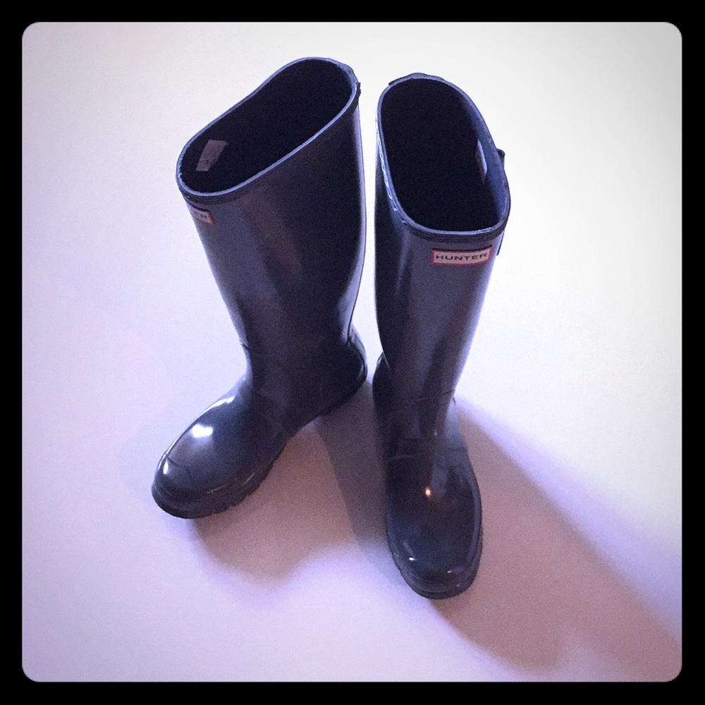 Hunter Boots Tall Gloss Graphite - new