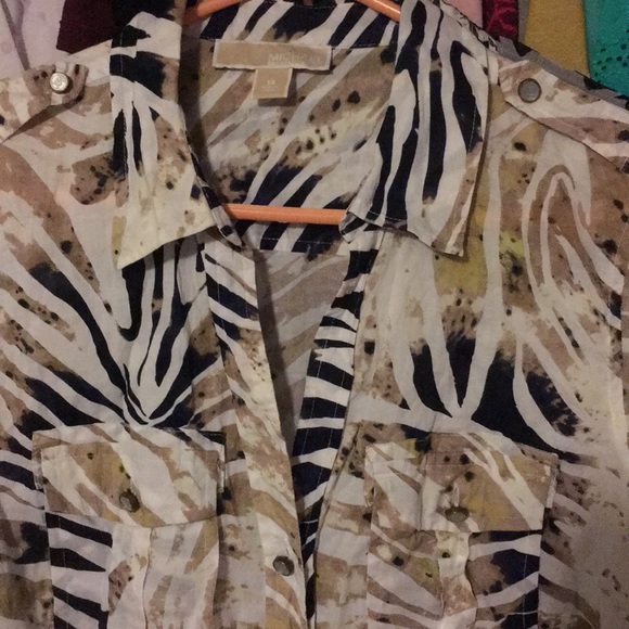 👚Michael Kors  Sz 14 Safari Inspired Top👚 - Picture 3 of 5