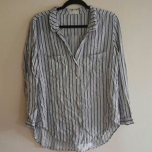 Black & White Striped Button Down