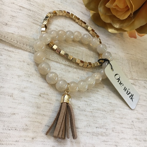 One Wink Jewelry - One Wink Golden Glitter & Cubes Bracelets