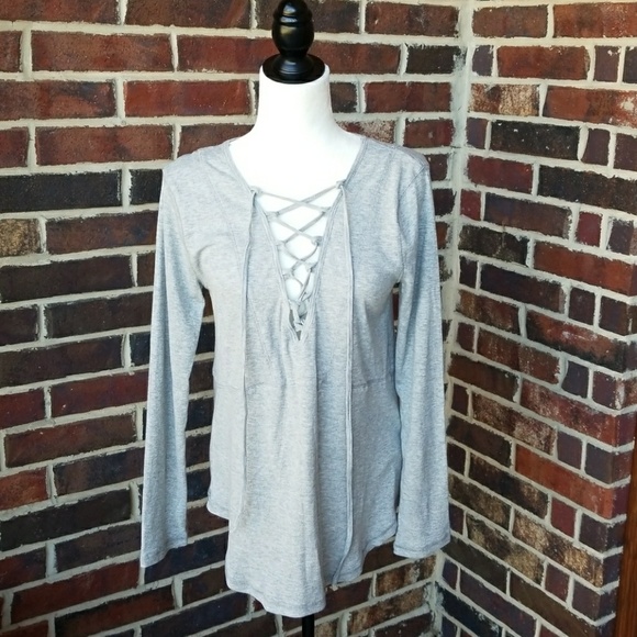 Gray Criss Cross Crew - Picture 5 of 6