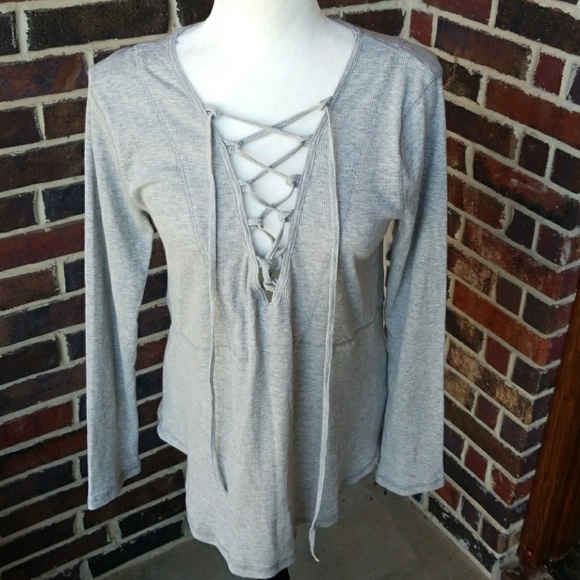 Gray Criss Cross Crew - Picture 6 of 6