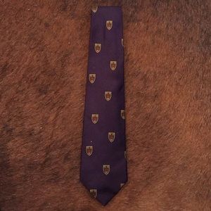Ralph Lauren Eggplant Silk Tie with Crests