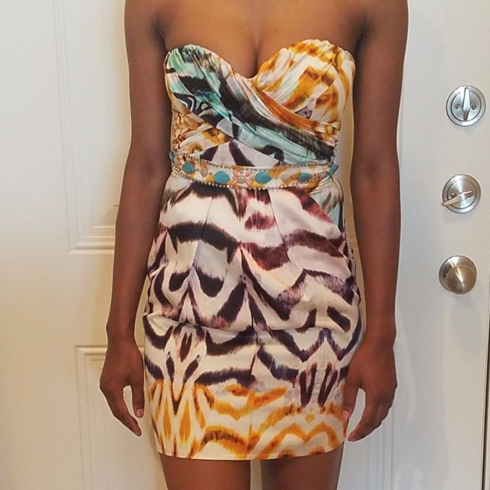 Women's animal print zebra Lipsy party dress Sz 4