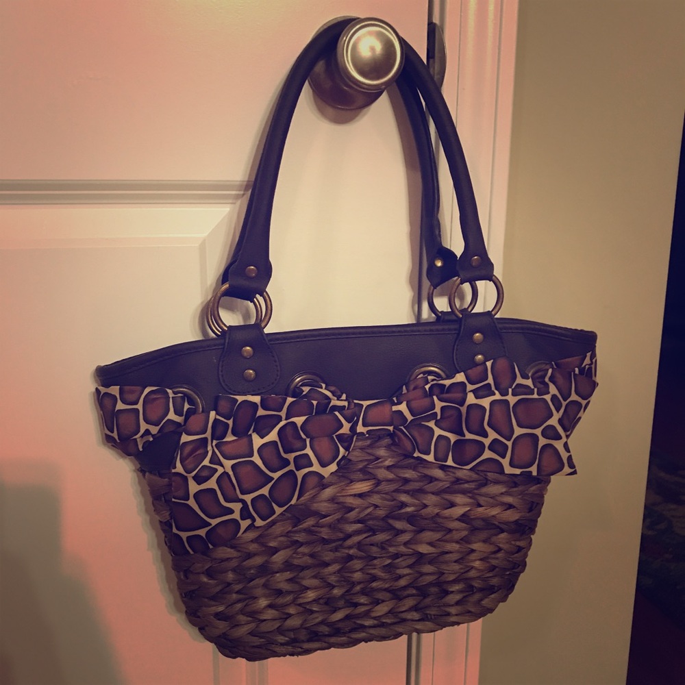 Dark Brown Straw Bag