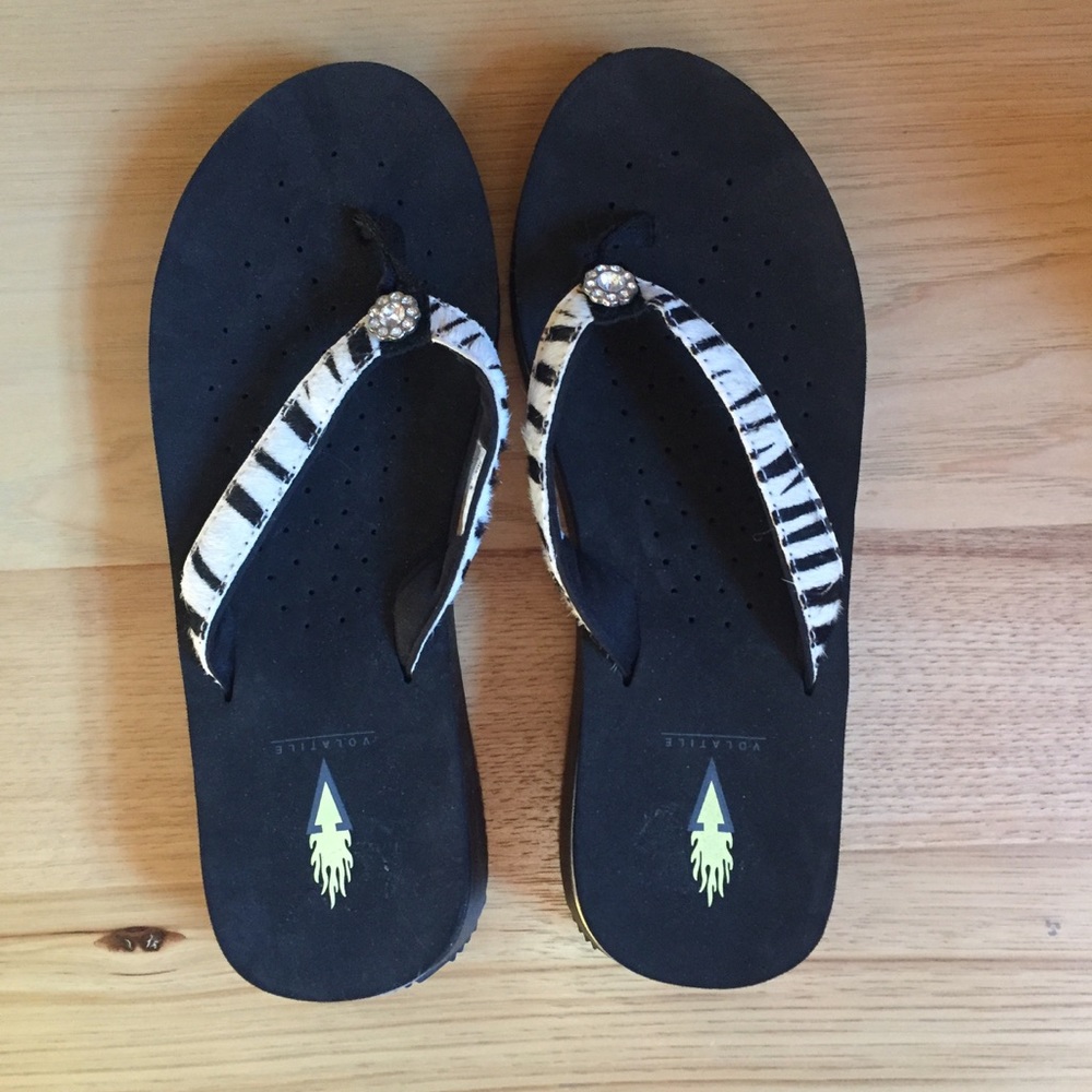 Volatile Zebra Print Sandals - image 1