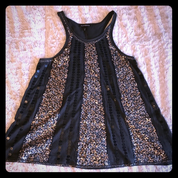 Express sequined racerback tank top - Picture 1 of 4