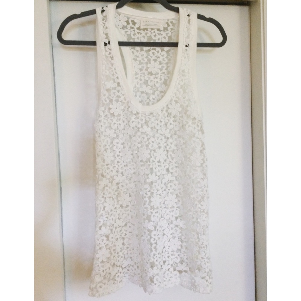 NWOT Zara Crochet White Tank