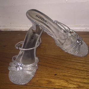 Silver child heels