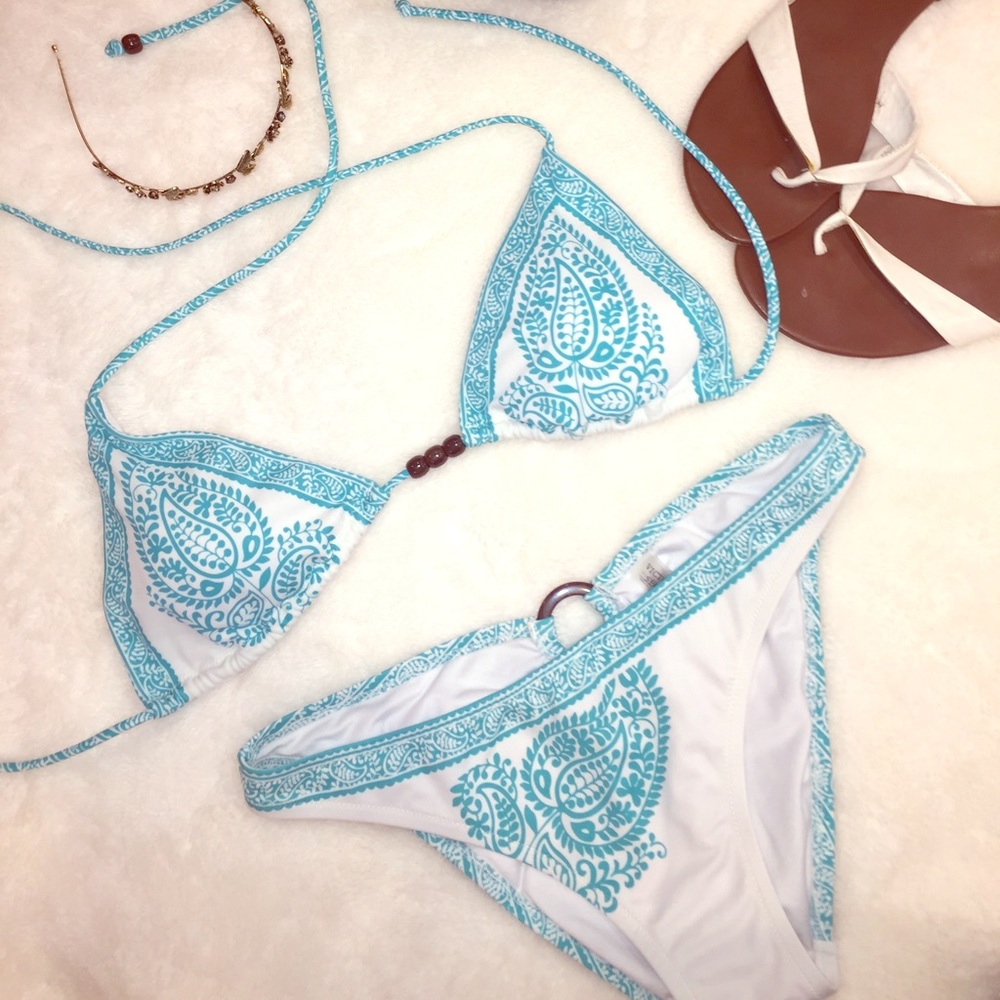 VS String Bikini Set with Batik Print
