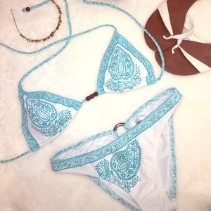 VS String Bikini Set with Batik Print