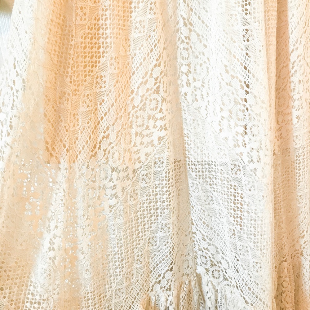 Cream maxi crochet dress!