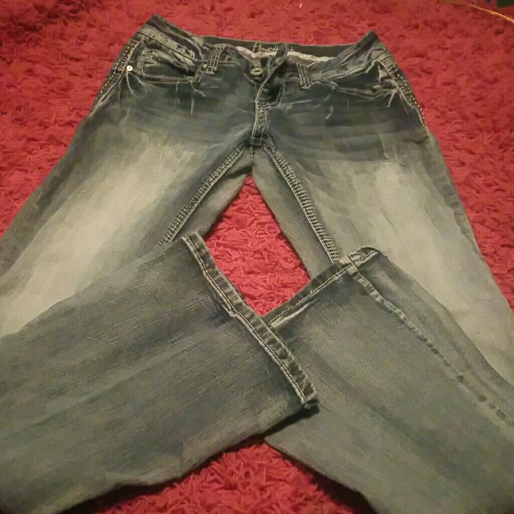 Amethyst Distressed Flare Jeans