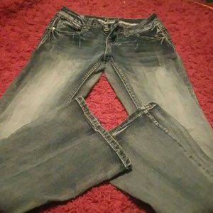 Amethyst Distressed Flare Jeans