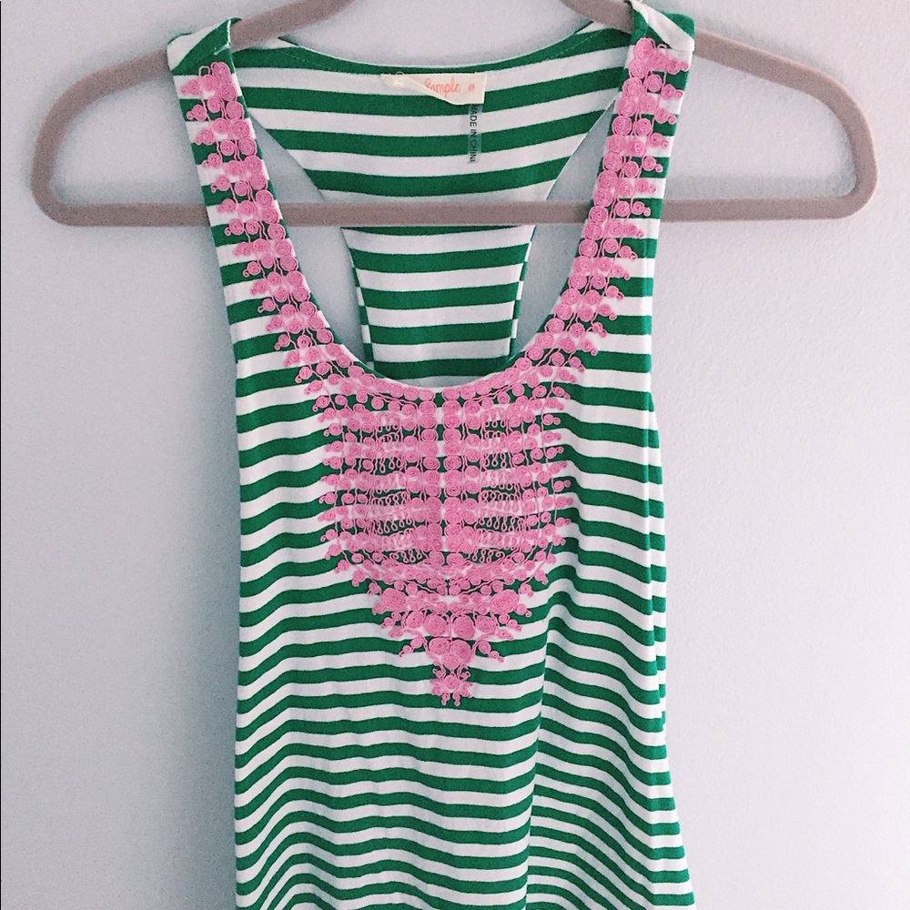 Embellished racer back tank