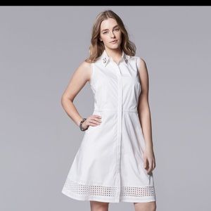 Simply vera white eyelet shirt dress