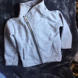 Grey asymmetrical zip up