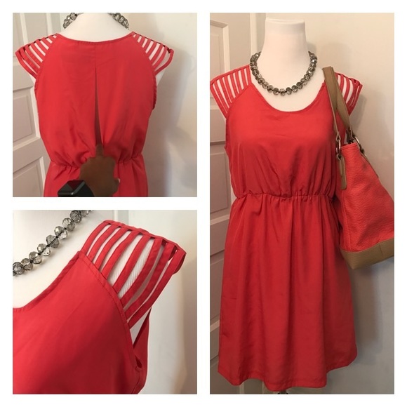 Orangish Red Dress - Picture 3 of 4