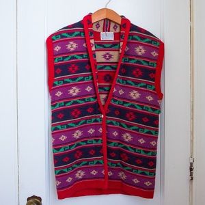 ❌DONATED❌ Pendleton Red Winter Patterned Vest