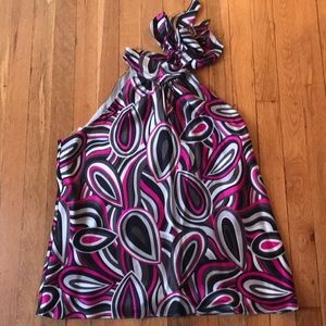 Pink&silver silk INC top